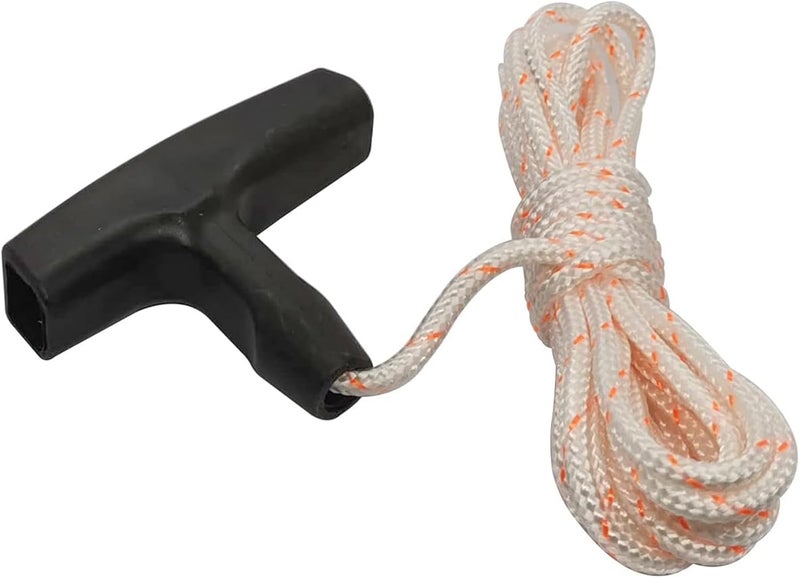 Bopurtotly New Recoil Starter Rope 3-Meter Pull Cord with Starter Handle Replacement for Lawn Mower ChainsawTrimmer Edger Brush Cutter Engine Parts(Red and White Cord,3.5 mm) - Image 1